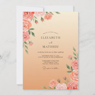 Invitation Mariage Champagne Pale Blush Pivoine