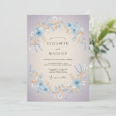 Invitation Mariage Champagne Pétale de Lilas (Debout devant)