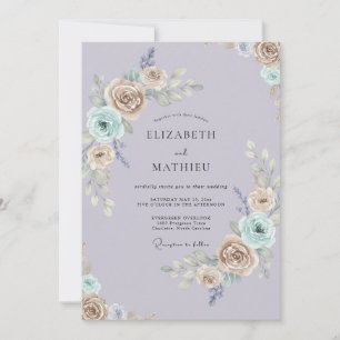 Invitation Mariage Champagne Ranunculus Eucalyptus