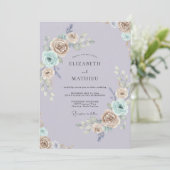 Invitation Mariage Champagne Ranunculus Eucalyptus (Debout devant)