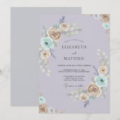 Invitation Mariage Champagne Ranunculus Eucalyptus (Devant / Derrière)