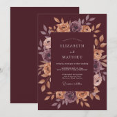 Invitation Mariage Champagne Ranunculus Eucalyptus (Devant / Derrière)