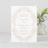 Invitation Mariage Champagne Script Classique Élégant (Debout devant)