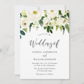 Invitation Mariage Champagne White Fleurs de fleurs (Devant)
