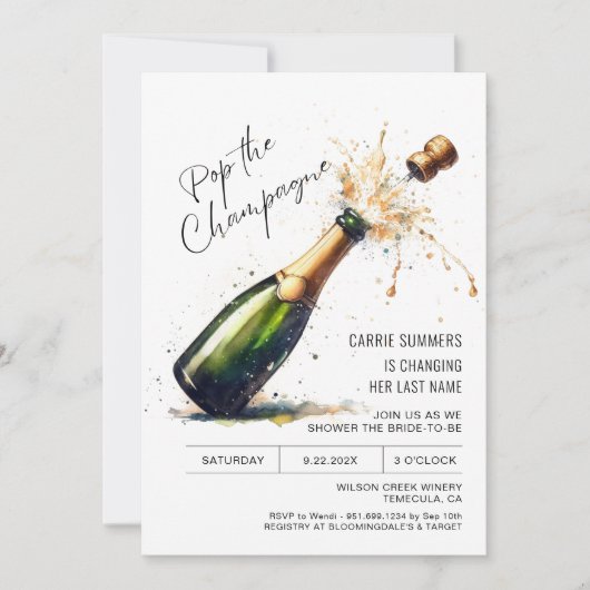 Invitation Mariage Champagnisé de Fiançailles (Devant)