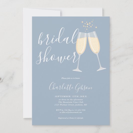 Invitation Mariage Champenoire Dusty Blue (Devant)