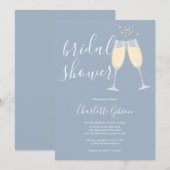 Invitation Mariage Champenoire Dusty Blue (Devant / Derrière)