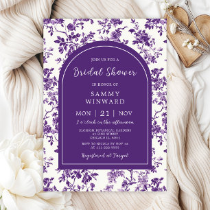 Invitation Mariage Champêtre Antique de Style Chinois Violet