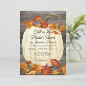 Invitation Mariage Champêtre Aquarelle aux Feuilles d'Automne (Debout devant)