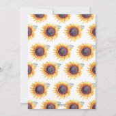 Invitation Mariage champêtre automnal avec tournesols sur boi (Dos)