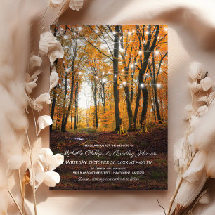 Invitation Mariage champêtre automnal en forêt