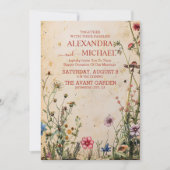 Invitation Mariage Champêtre aux Fleurs Sauvages (Devant)