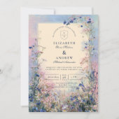 Invitation Mariage Champêtre aux Fleurs Sauvages Pastel (Devant)