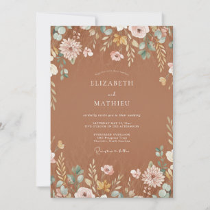 Invitation Mariage Champêtre aux Terres Cuites Intemporelles