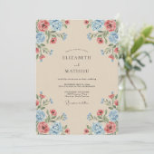 Invitation Mariage Champêtre aux Tons Chauds et Painterre (Debout devant)