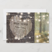 Invitation Mariage Champêtre avec Arbre à Coeur Gravé (Devant)