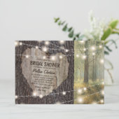 Invitation Mariage Champêtre avec Arbre à Coeur Gravé (Debout devant)