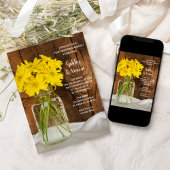 Invitation Mariage champêtre avec pot en grès et fleurs de ma