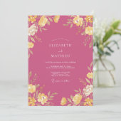 Invitation Mariage Champêtre Berry Gold (Debout devant)