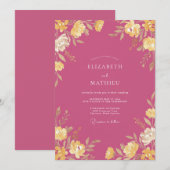 Invitation Mariage Champêtre Berry Gold (Devant / Derrière)