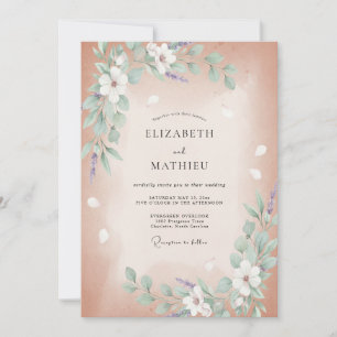 Invitation Mariage Champêtre Blush Poétique