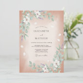 Invitation Mariage Champêtre Blush Poétique (Debout devant)