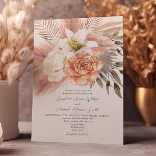 Invitation Mariage Champêtre Bohème Floral d'Automne