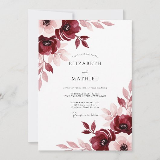Invitation Mariage Champêtre Bourguignon (Devant)