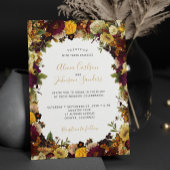 Invitation Mariage champêtre chic automnal bordeaux