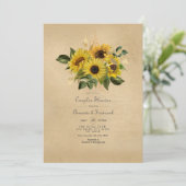 Invitation Mariage Champêtre Couple Fête du Soleil Rustique (Debout devant)