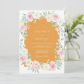 Invitation Mariage Champêtre Crème et Moutarde (Debout devant)