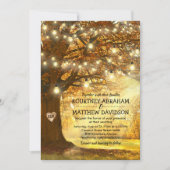 Invitation Mariage Champêtre de Bois en Automne (Devant)