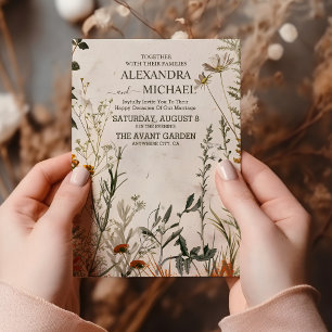 Invitation Mariage Champêtre de Fleurs Sauvages