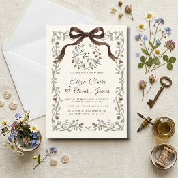 Invitation Mariage Champêtre de Fleurs Sauvages Coquette