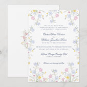 Invitation Mariage Champêtre de Fleurs Sauvages Luxuriantes (Devant / Derrière)