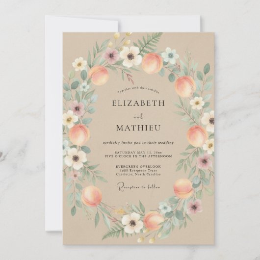 Invitation Mariage Champêtre de Pêcherie (Devant)
