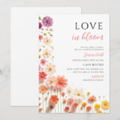 Invitation Mariage champêtre de printemps pour la future mari (Devant / Derrière)