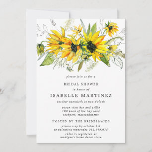 Invitation Mariage champêtre de tournesols d'automne