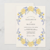 Invitation Mariage Champêtre Élégant Jaune (Devant / Derrière)