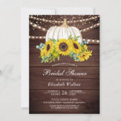 Invitation Mariage Champêtre en Bois Blanc Citrouille Tournes (Devant)