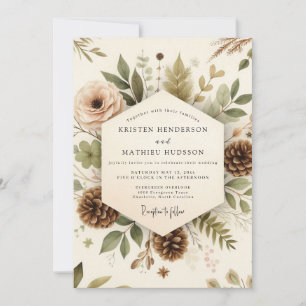 Invitation Mariage Champêtre en Bois de Sauge