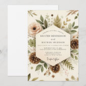 Invitation Mariage Champêtre en Bois de Sauge (Devant / Derrière)