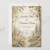 Invitation Mariage Champêtre en Forêt Enchantée (Devant)