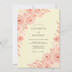 Invitation Mariage Champêtre Fantaisiste aux Abricots