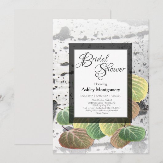 Invitation Mariage champêtre Fête de fiançailles Écorce et fe (Devant / Derrière)