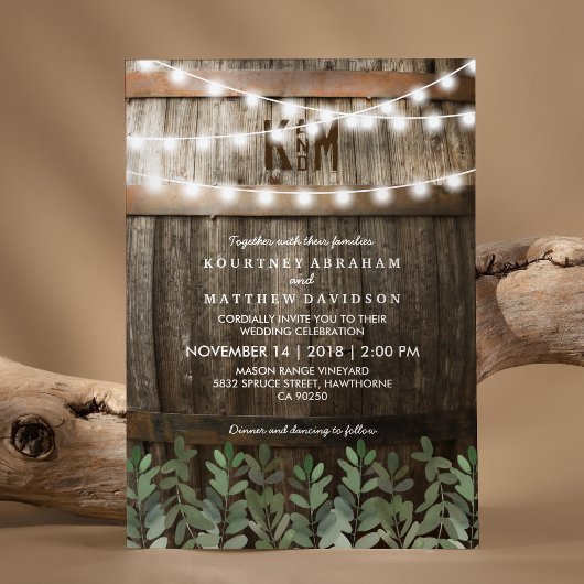 Invitation Mariage champêtre | Feuillage vert