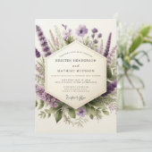 Invitation Mariage Champêtre Fleur de Lilas Douce (Debout devant)