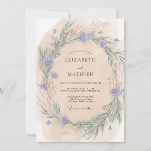 Invitation Mariage Champêtre Fleur de Pêche