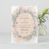 Invitation Mariage Champêtre Fleur de Pêche (Debout devant)