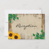 Invitation Mariage Champêtre - Fleur de Tournesol - Réception (Devant)